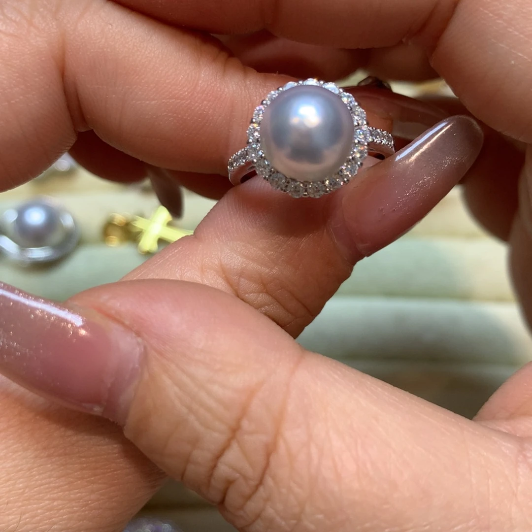 海水珍珠戒指银S925镶嵌