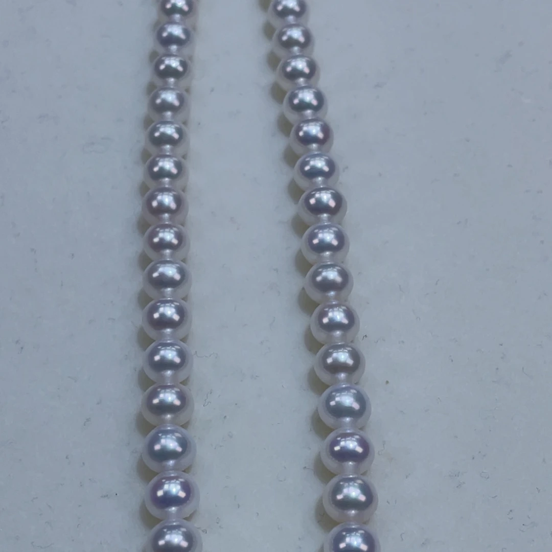 淡水珍珠颈饰银S925镶嵌6-7m爆亮冷白光干净