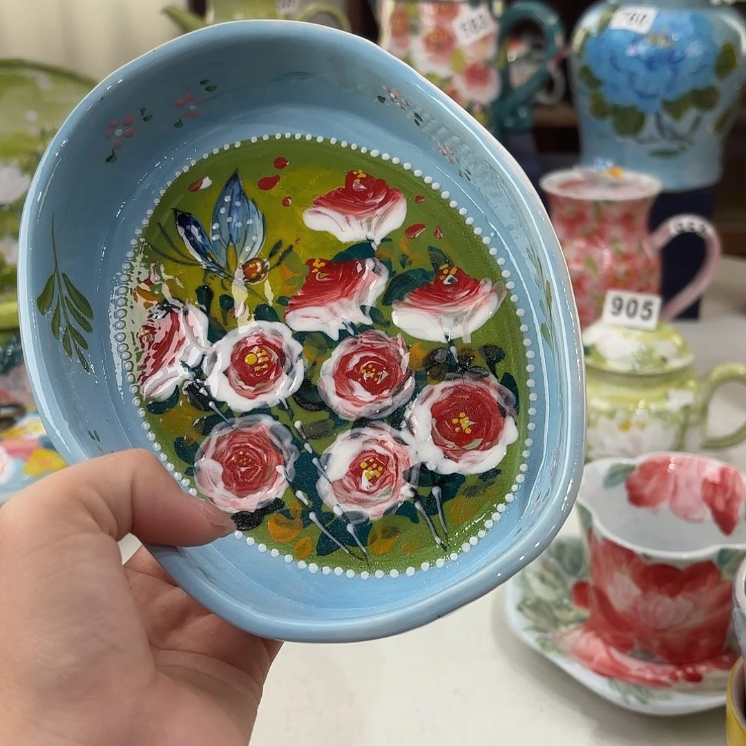 蔚****景德镇手绘高温釉下彩陶瓷茶具