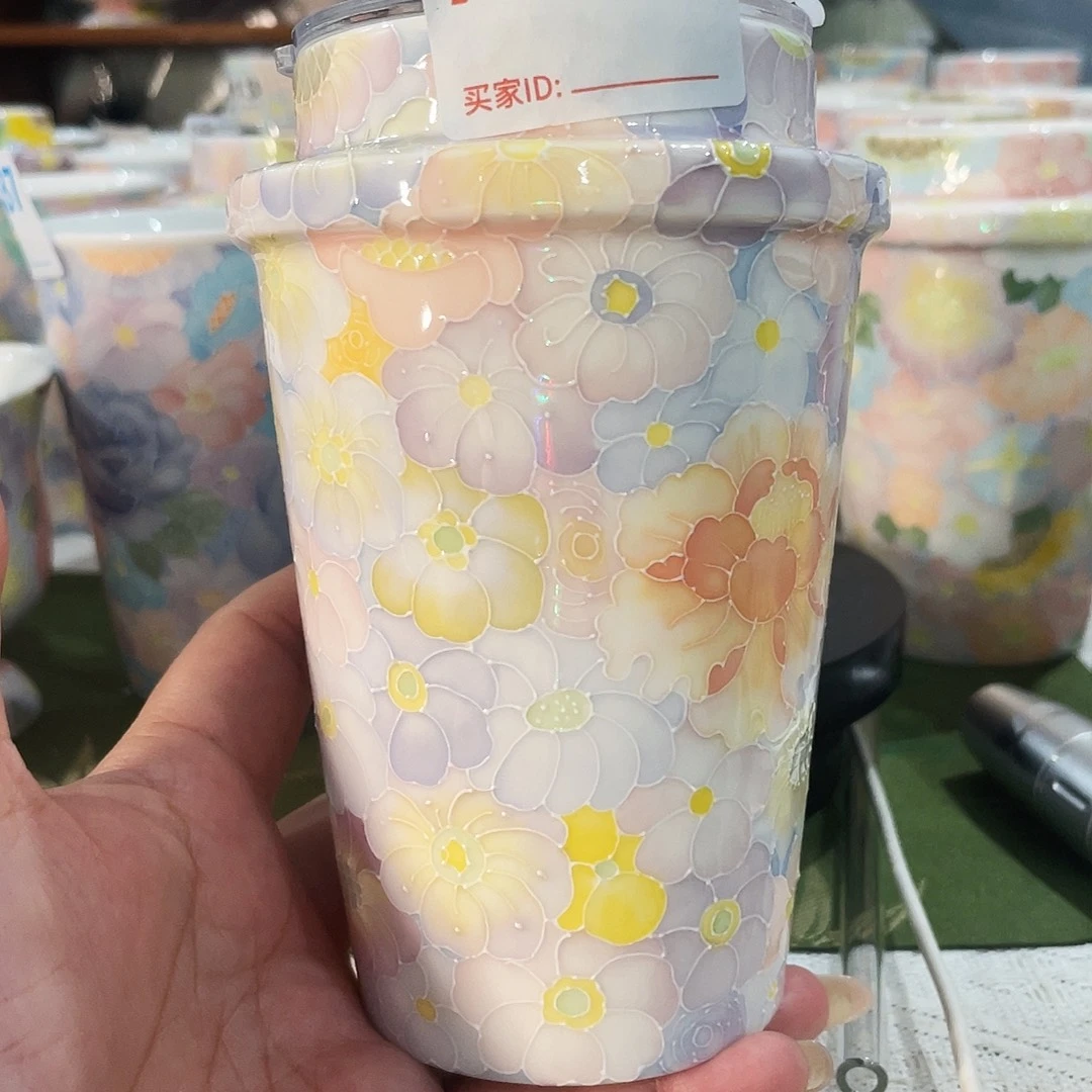 陶瓷玉泥万花随行杯优乐美杯型微微瑕福利