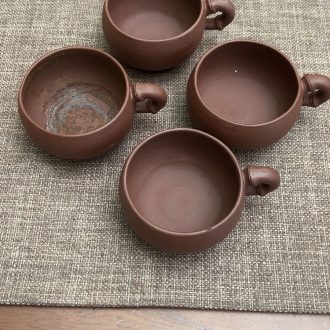 茶壶紫砂4只茶杯 紫泥