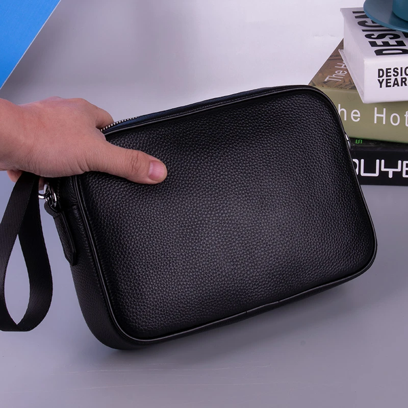 真皮斜挎包男横款单肩包男士背包大容量头层牛皮手拿包休闲潮男包