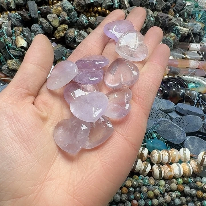 玛瑙/玉髓未镶嵌珠宝半成品三个25mm玻利维亚半孔紫水吊坠