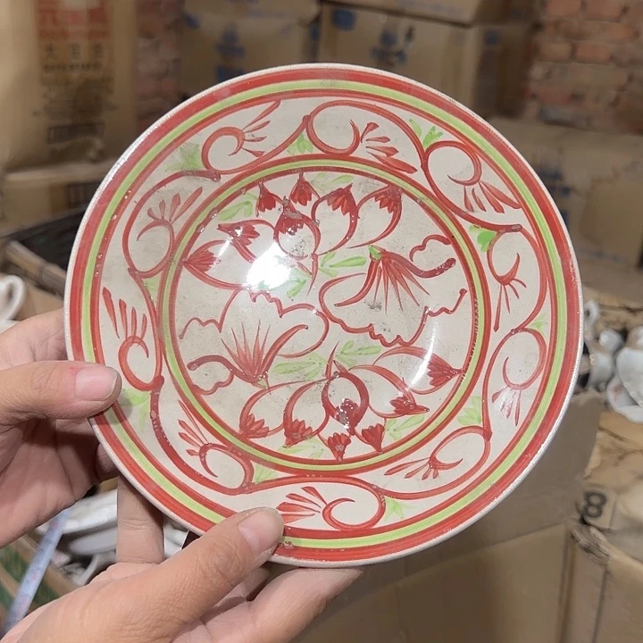 库存瓷片手绘盘子一个