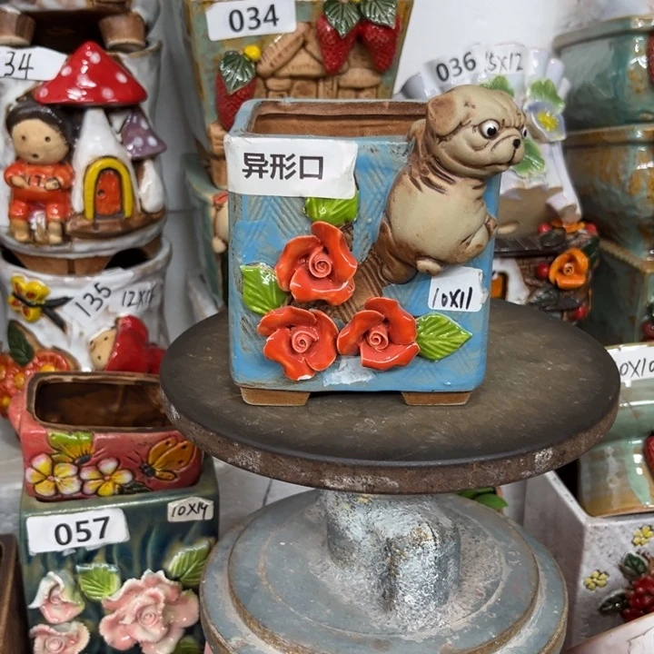 紫砂花盆粗陶材质多肉花盆