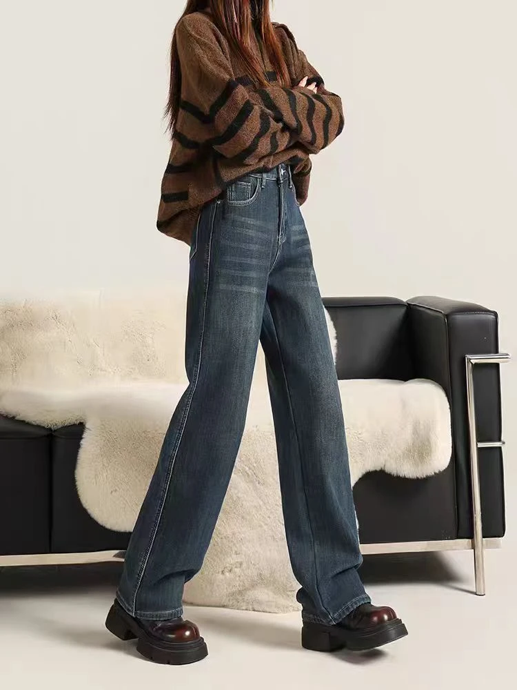 r.2025冬款加绒牛仔裤 阔腿牛仔默认瑕疵（ 拍一发二）