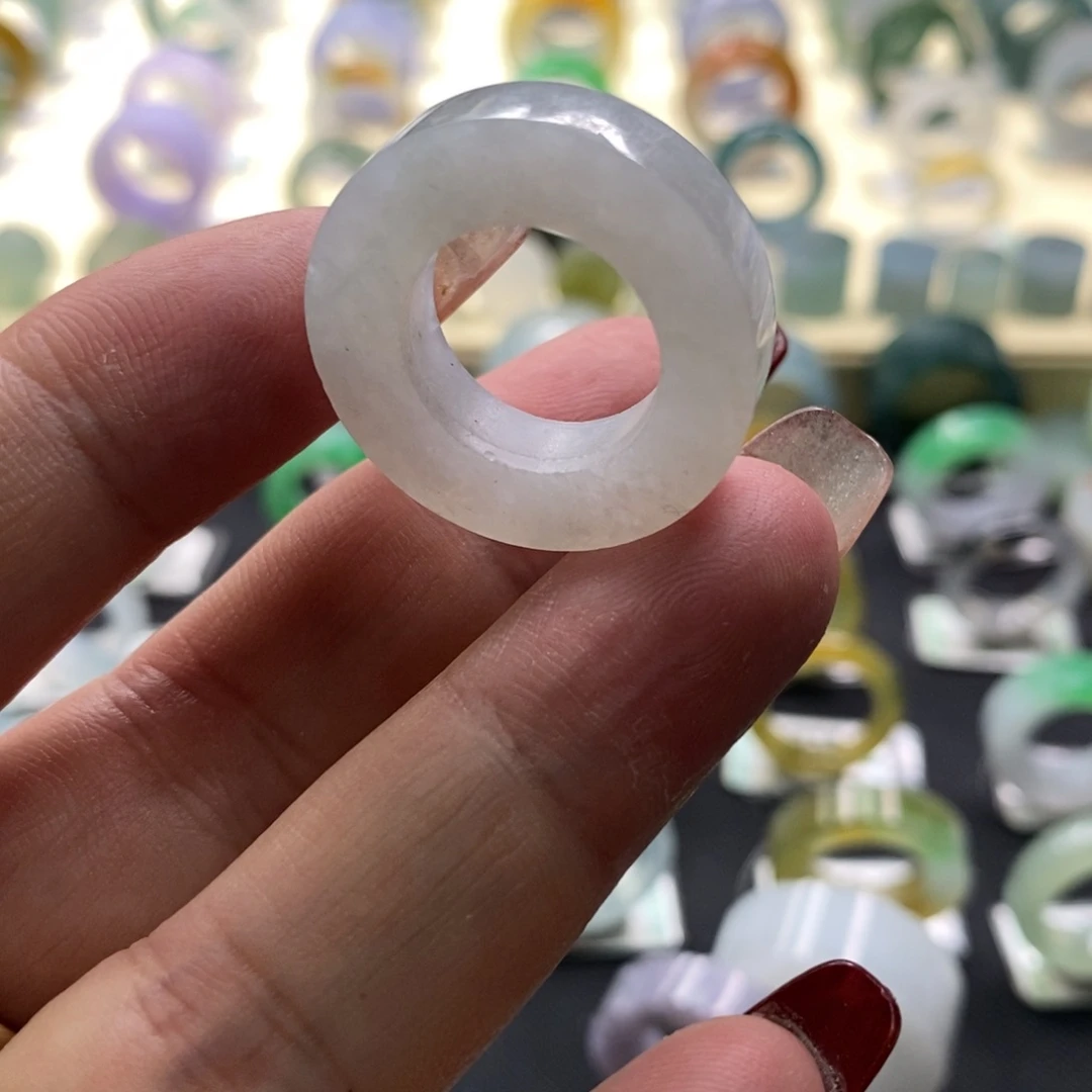 定制翡翠未镶嵌翡翠戒指9-19
