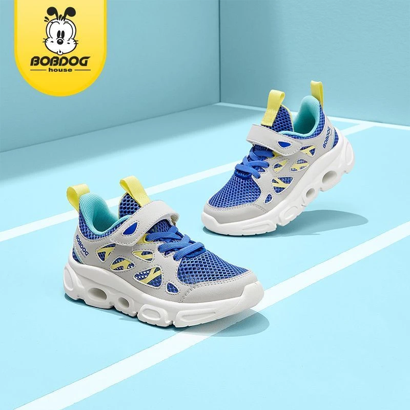 巴布豆童鞋男女大童2025新款运动鞋潮流网面超透气夏季跑步鞋5X40