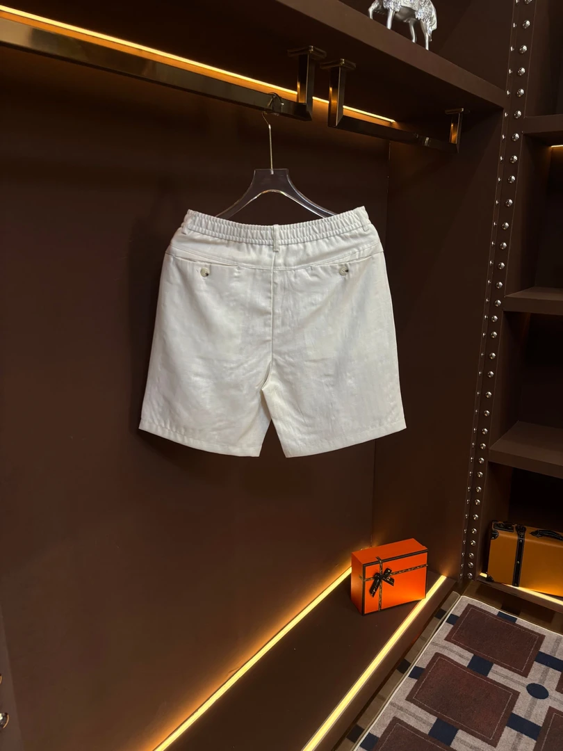 D男士轻奢莱赛尔亚麻短裤高端男士商务休闲时尚夏季设计师yama