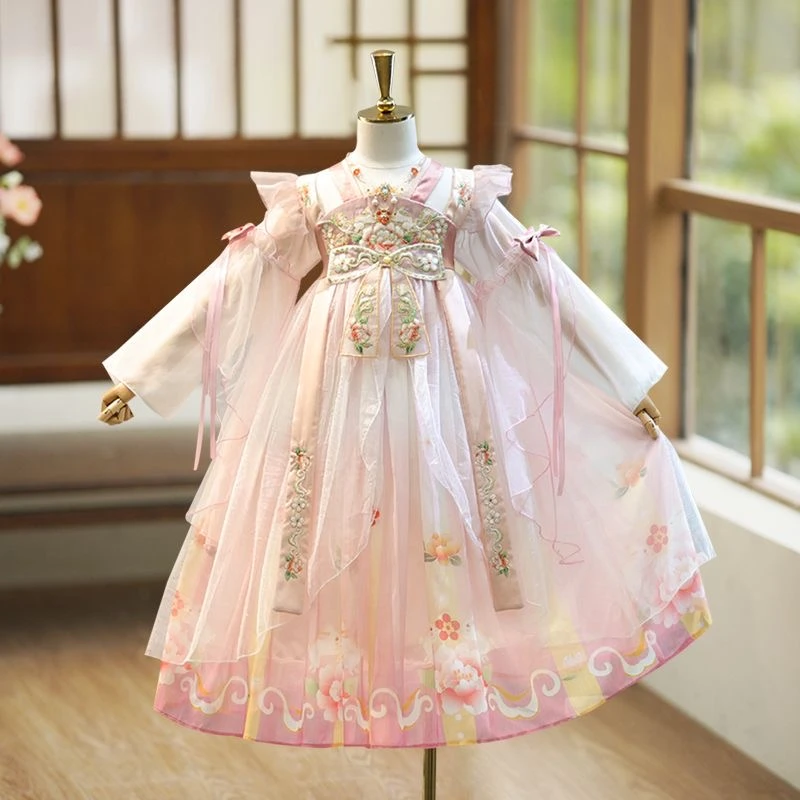 MMTT16【流光】汉服女童仙女2024新款中国超仙连衣裙唐装公主夏季