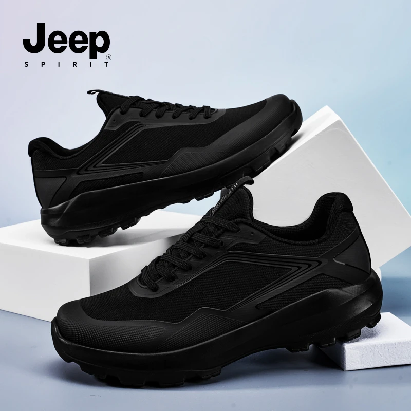 JEEPSPIRIT男鞋户外软底运动鞋2025春秋新款防滑耐磨徒步鞋子