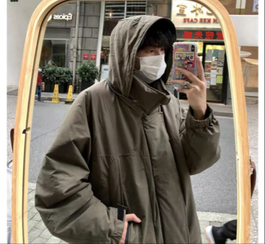 D36#纯送的了！泡菜国中长款派克棉服内里菱格锁棉百搭外套