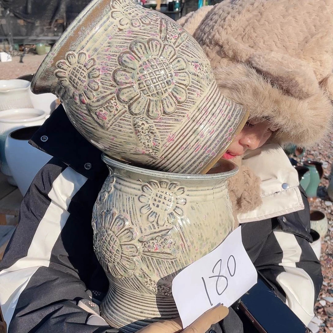 红陶王嫂花盆0128-180