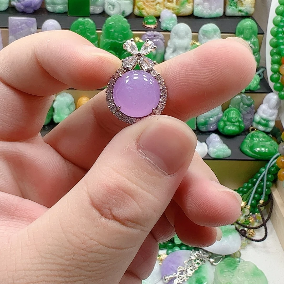 吊坠(赠链)银S925镶嵌翡翠