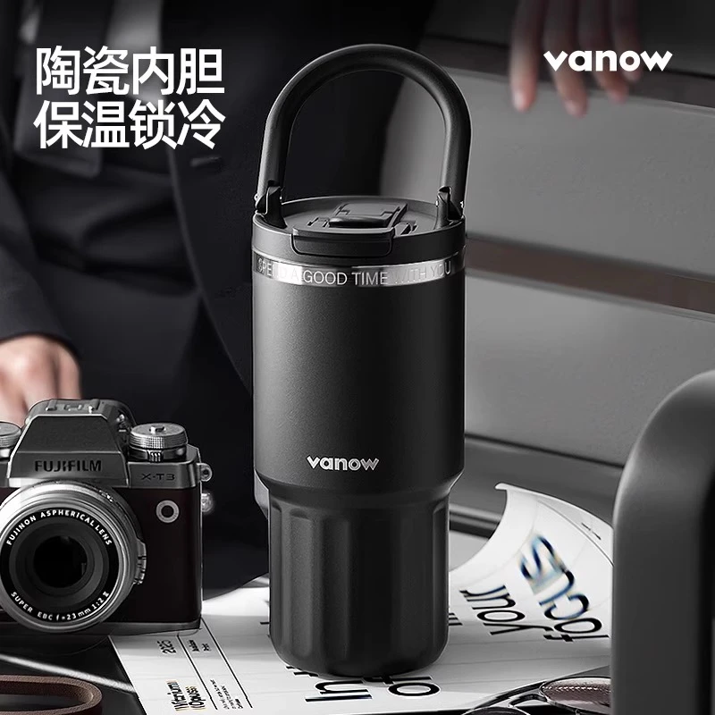 吸管保温杯便携式大容量新款男女生车载便携保冷高颜值随行水杯子