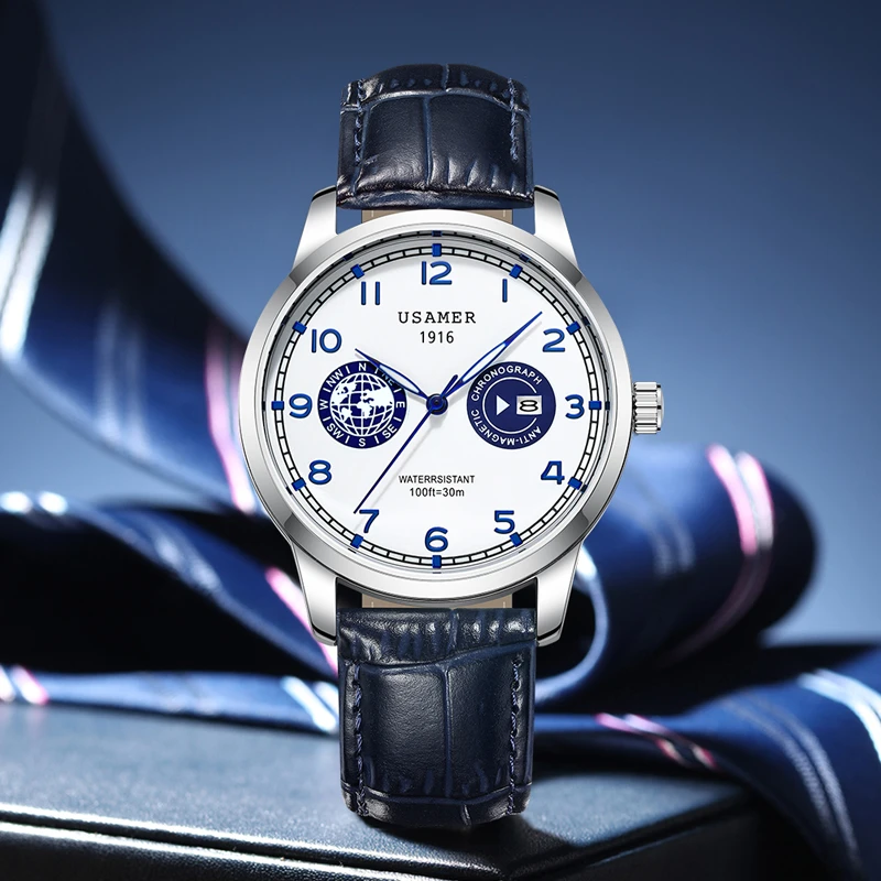 【云仓直发】E6201葡萄牙系列潮流男士时尚防水腕表