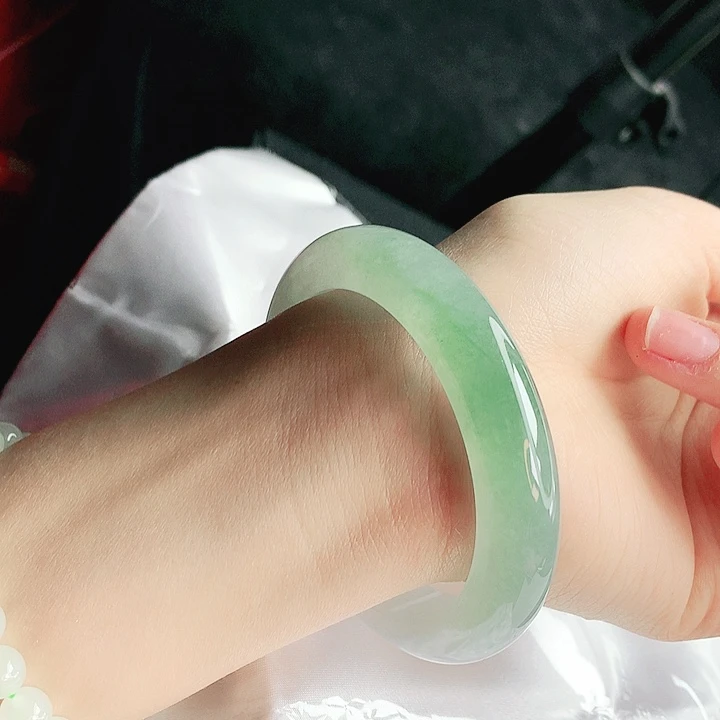 翡翠未镶嵌手镯缅甸天然a货翡翠手镯20号