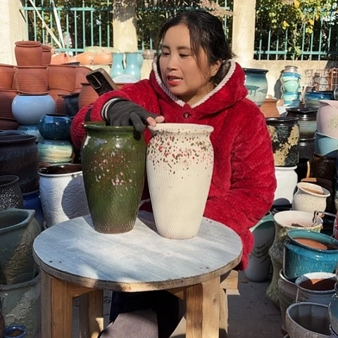 口15高25瑕疵两个盆子。