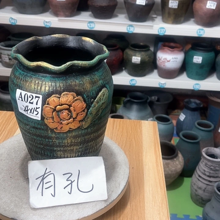 红陶手工制作工艺花盆