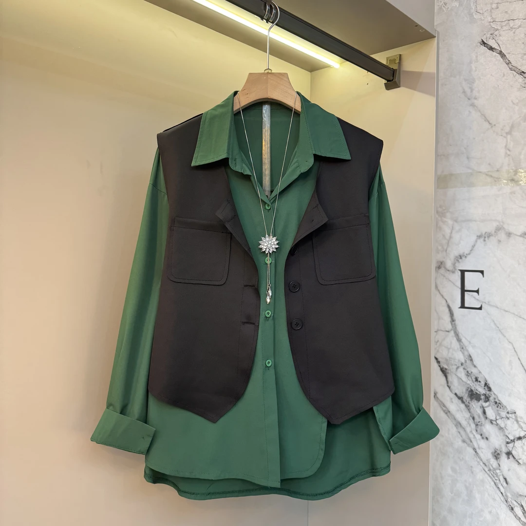 韩版时尚设计感休闲气质设计师款减龄洋气款小众大码套女装6525