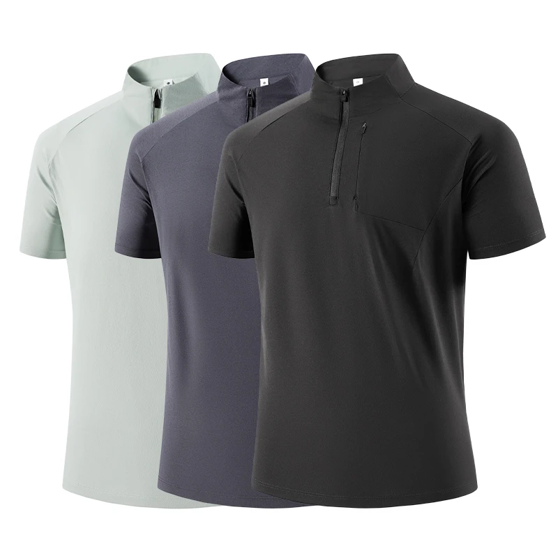 MIN SAN JIN休闲POLO衫短袖T恤男女同款五分袖YD-9838SS