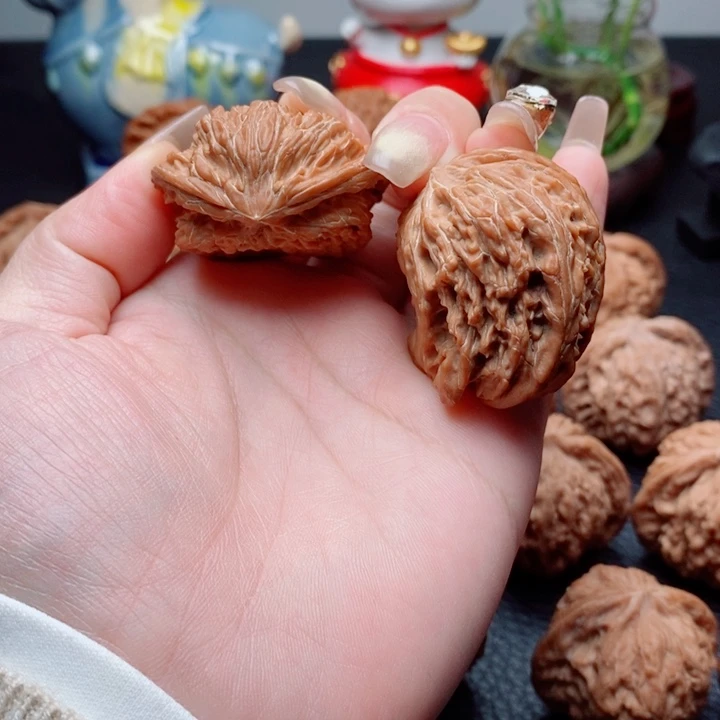 文玩核桃把件磨盘半壁