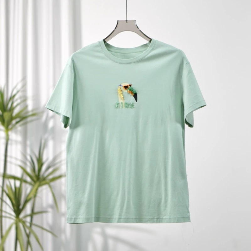 【三C・伊】Z186  简约夏款短袖T恤衫绿色Y22320106Z20