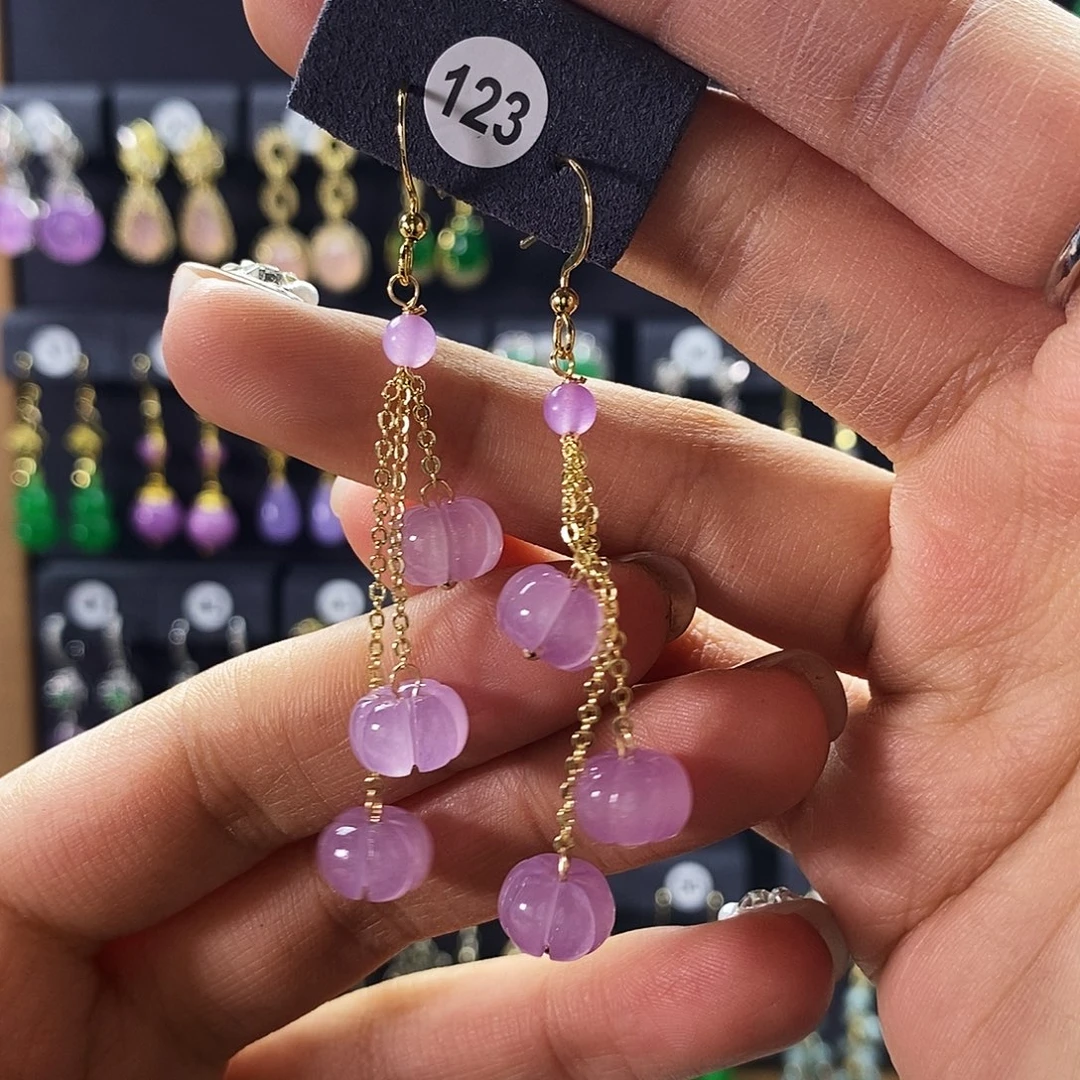 翡翠未镶嵌耳饰123