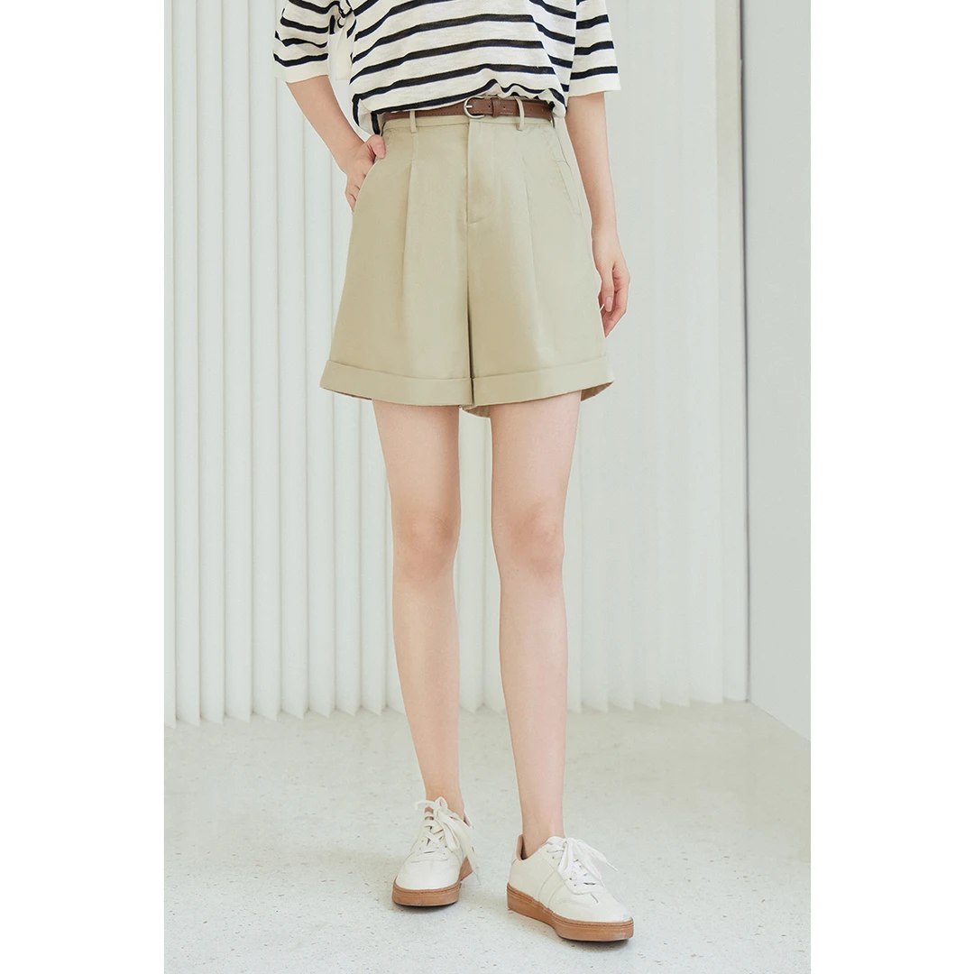 【林一专属】朗文斯汀纯色松紧腰气质休闲裤DZMK4205D12405