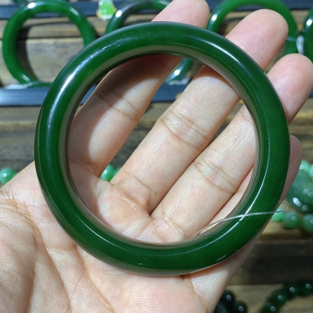 【闪购商品】和田玉未镶嵌吊坠(不含链)a*d俄七红皮菠菜绿手镯56.8