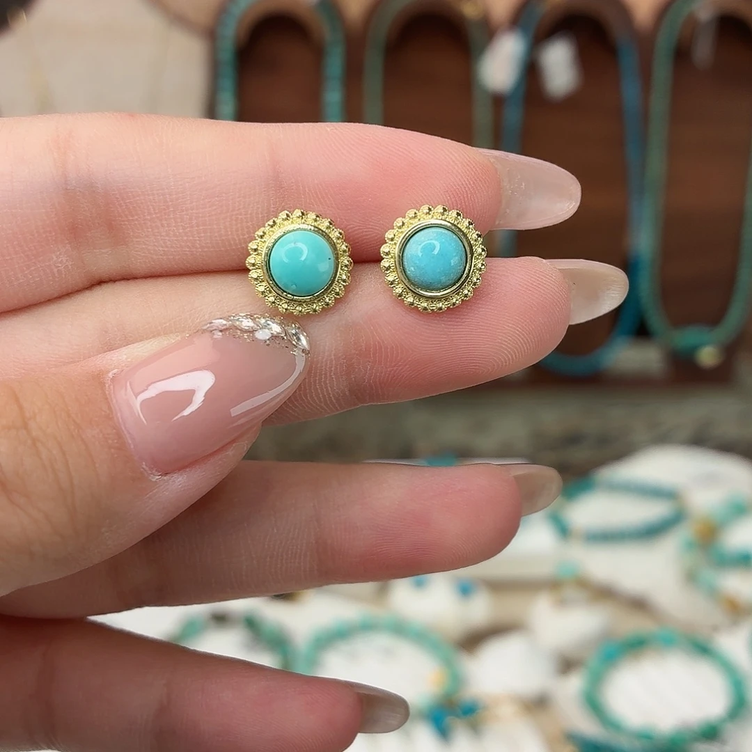 绿松石合金耳钉耳钉