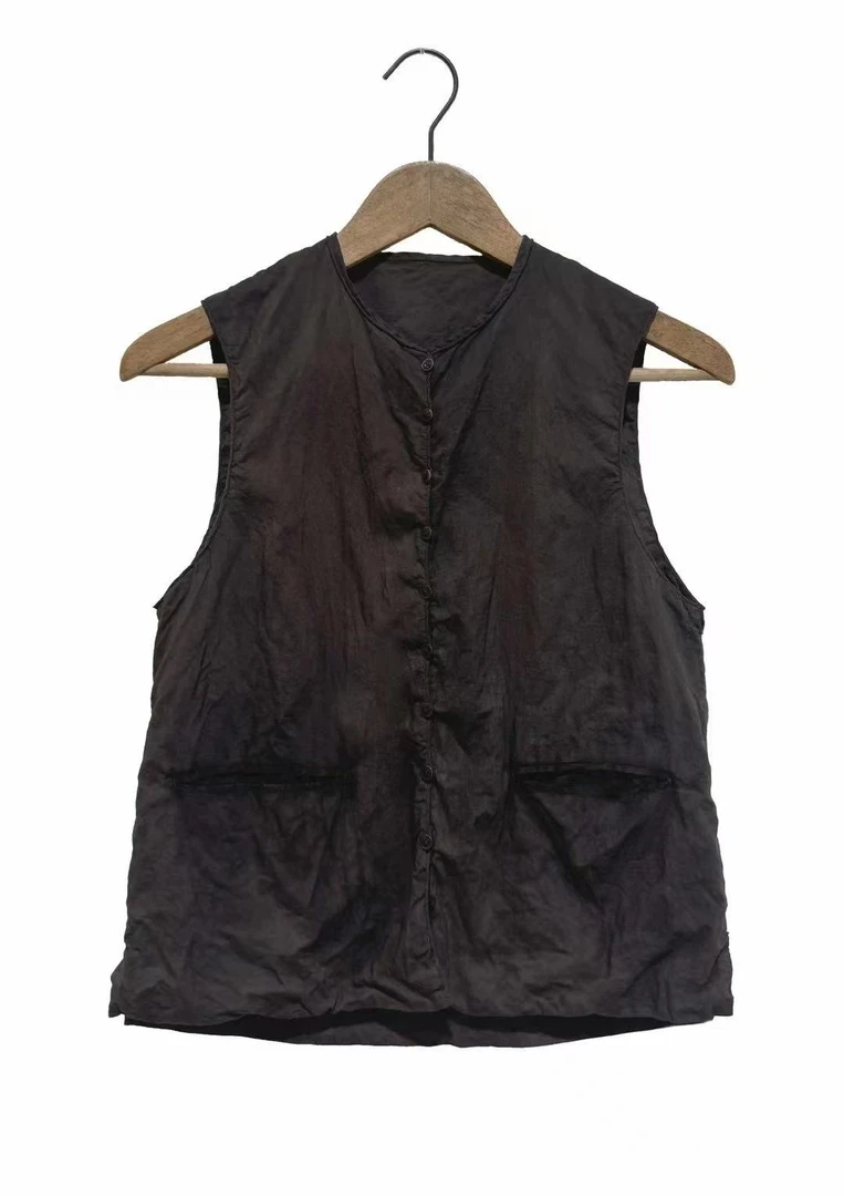 妝點家 左岸迷香  棉 丝 植物染（柿子） 短马甲 Z25SS 6002