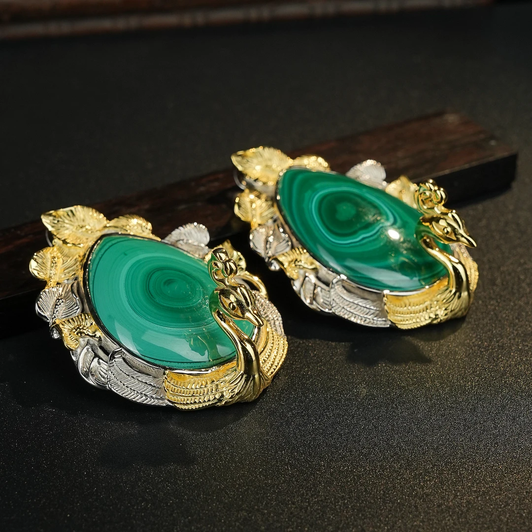 R*孔雀石水滴吊坠@WLG05011421@多样性发其一