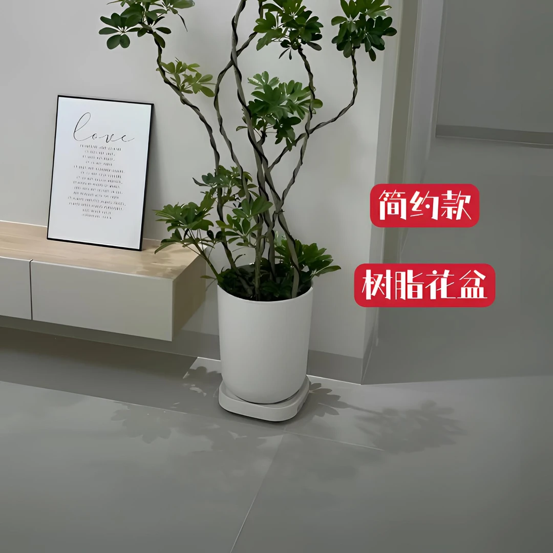 户外室内大花盆中号落地招财树绿植圆盆仿水泥盆大号商场阳台植物