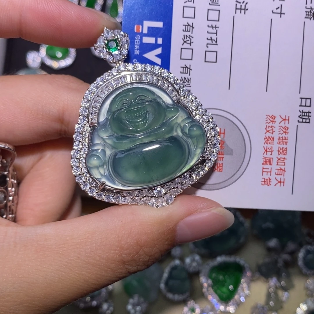 胖***墩翡翠未镶嵌颈饰分两单