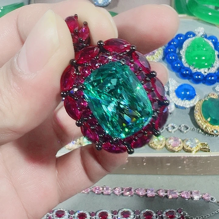 非金属红色蓝色满镶嵌