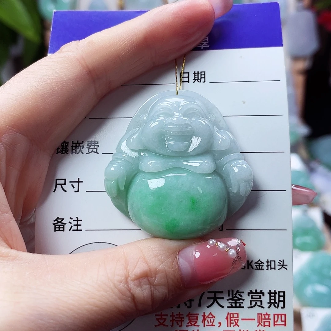 翡翠未镶嵌颈饰佛公42