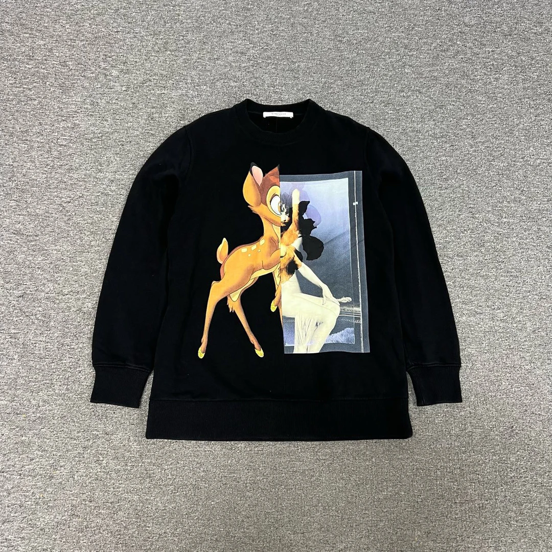 99新 Givenchy/纪梵希 黑色 背后小鹿 连帽卫衣 xs码