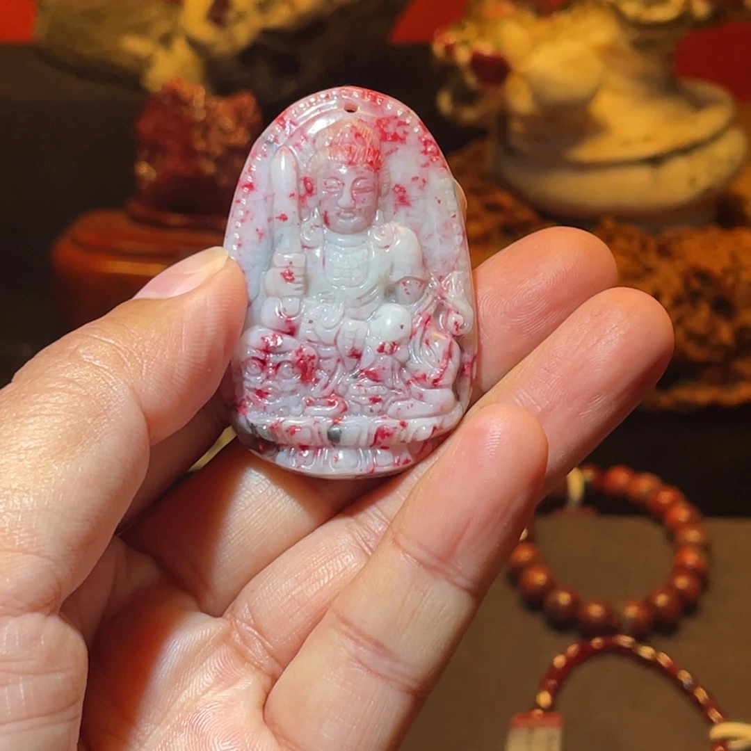 百***润天然辰砂朱砂原石属相吊坠