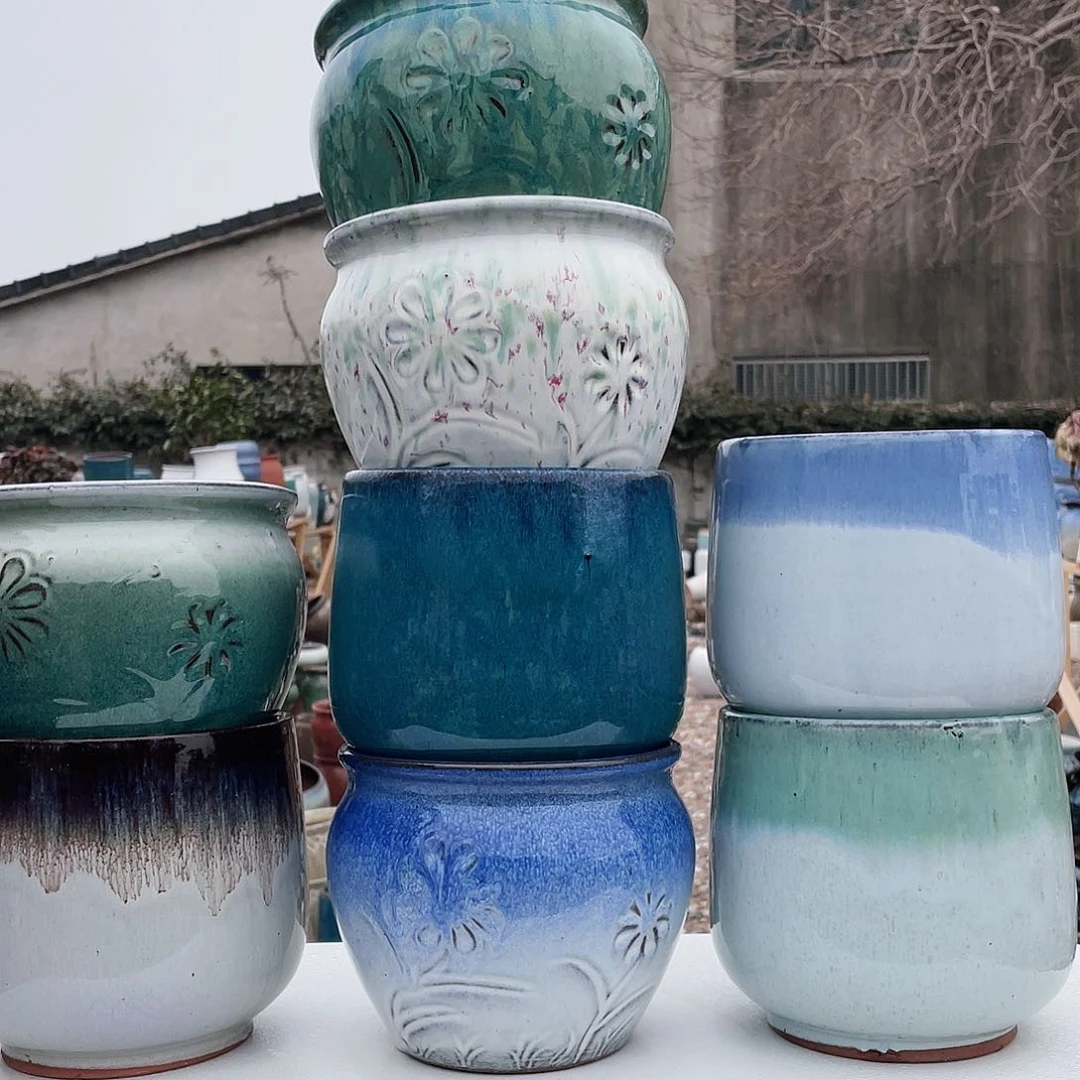 红陶王嫂花盆0123-136