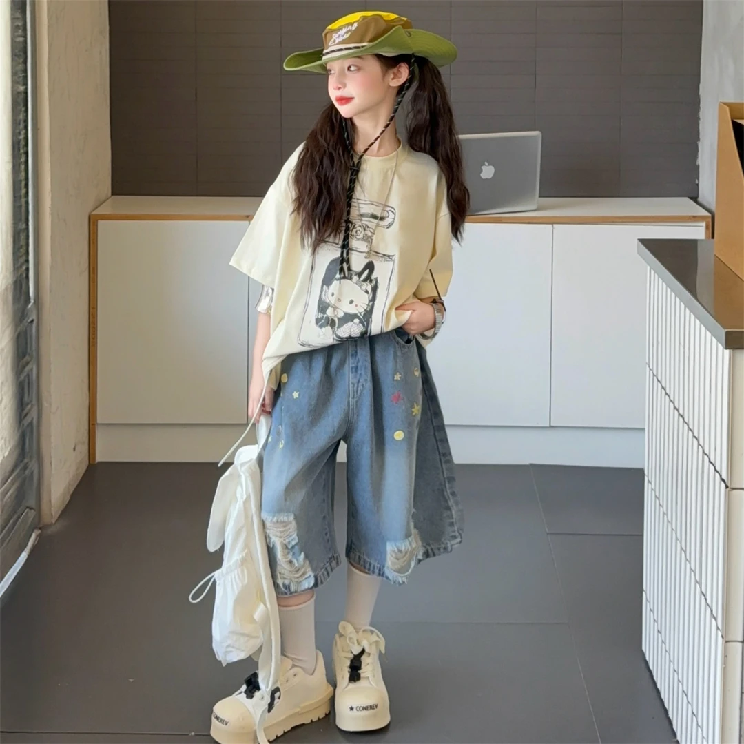 女童夏装大童套装宽松儿童装夏季衣服潮流炸街6-12岁女孩洋气薄款