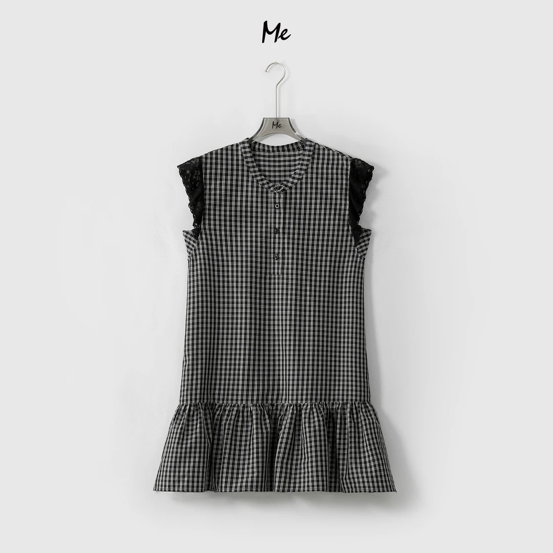 ME【华夫格娃娃裙】100棉花苞袖显瘦舒适时尚一手长连衣裙MESS5628