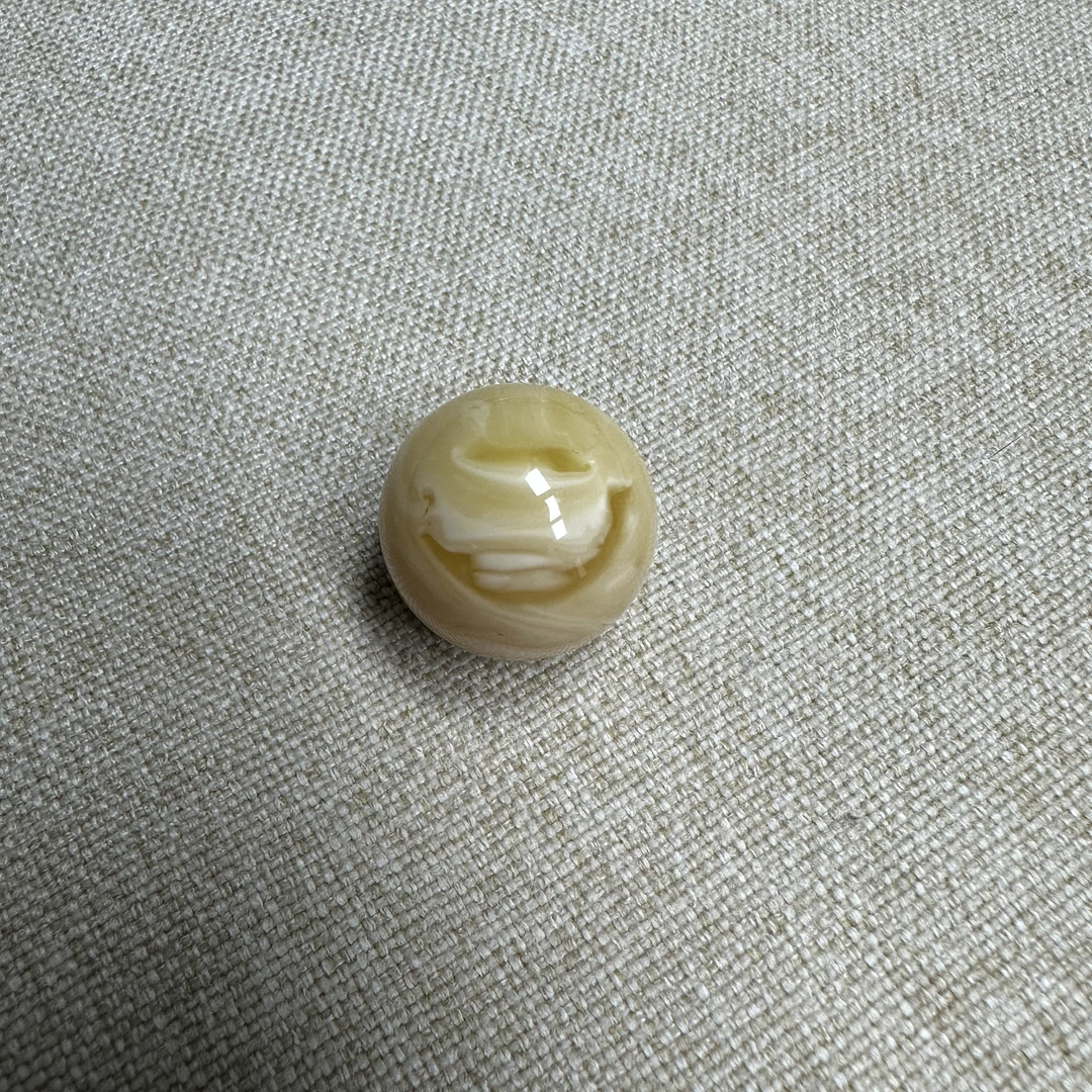 20.6mm粉咖拉丝小星球（笑脸）难遇特色珠 天然原矿琥珀蜜蜡