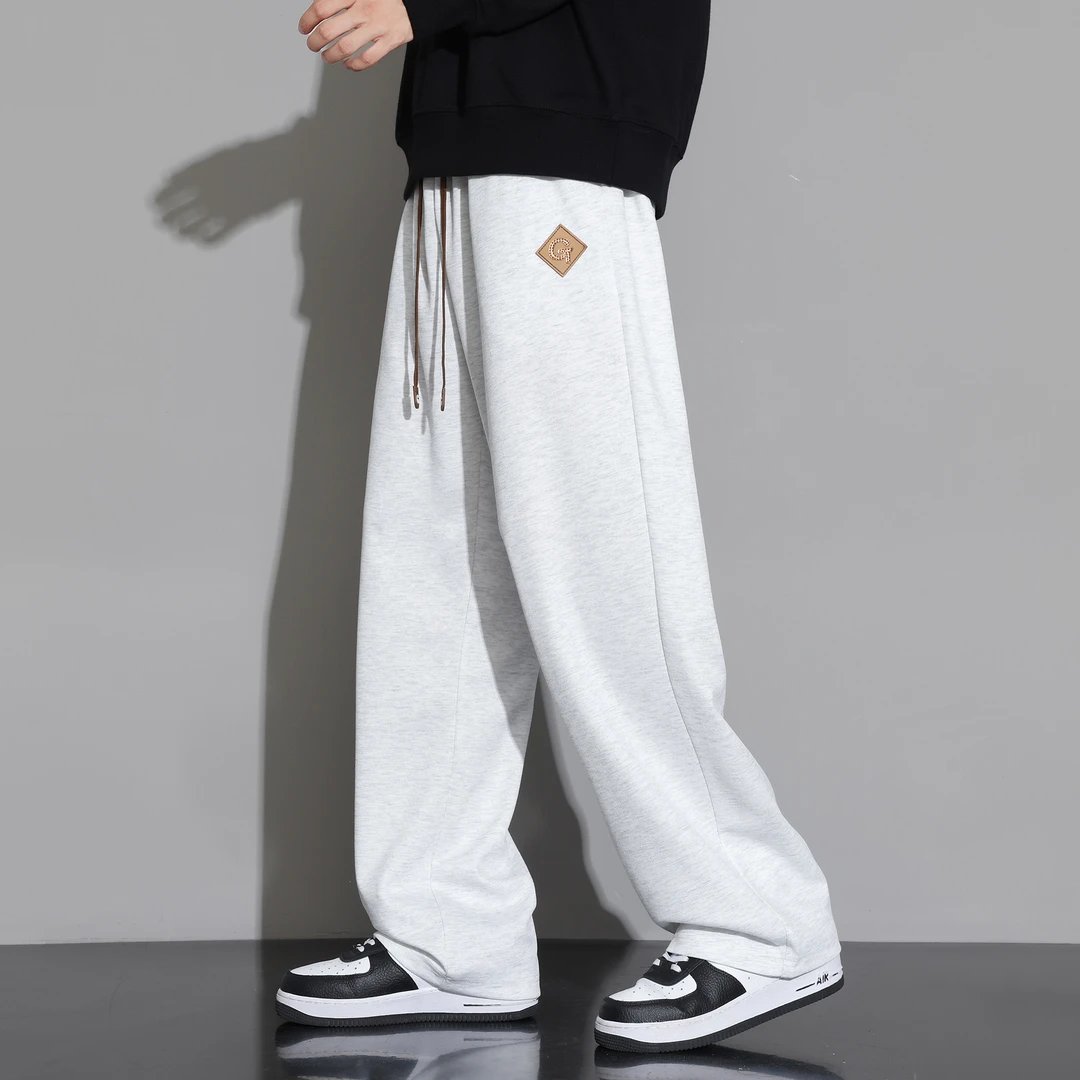 卫裤男士春秋季2024新款垂感直筒运动裤子宽松阔腿青少年休闲长裤