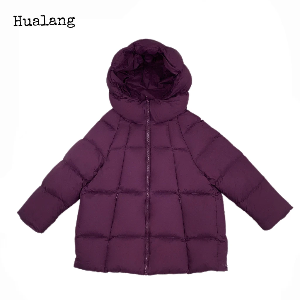 5018款花郎家品牌羽绒服儿童户外时尚连帽中长款保暖