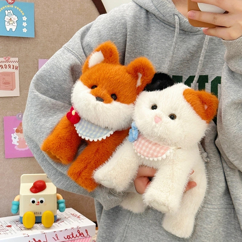 原创软萌田园桌伴娃娃动物摆件毛绒玩具陪伴玩偶学习搭子生日礼物