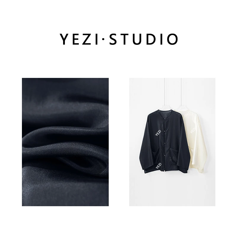 【云阶之境】百百桑蚕丝宽松廓型小衫新中式防晒无领衬衫25315011