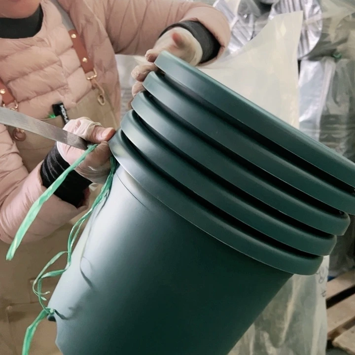 树脂四季盆5#墨绿色6个无托