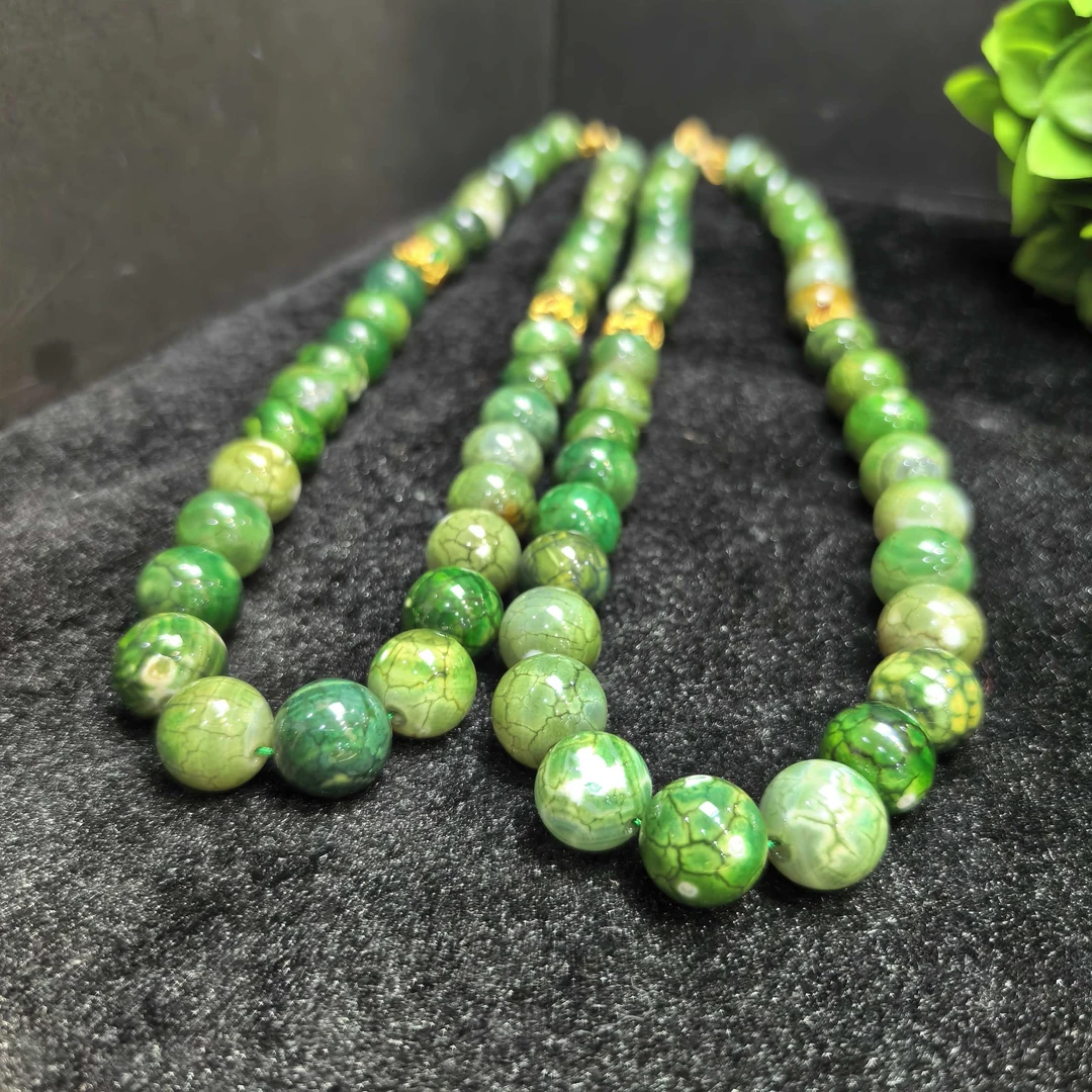 江德洋珠宝S8025龙纹青花灵碧玛瑙绿项链-多样性发货只发一件