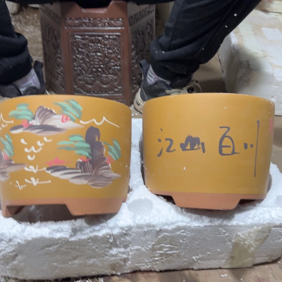 紫砂花盆口径17高度14